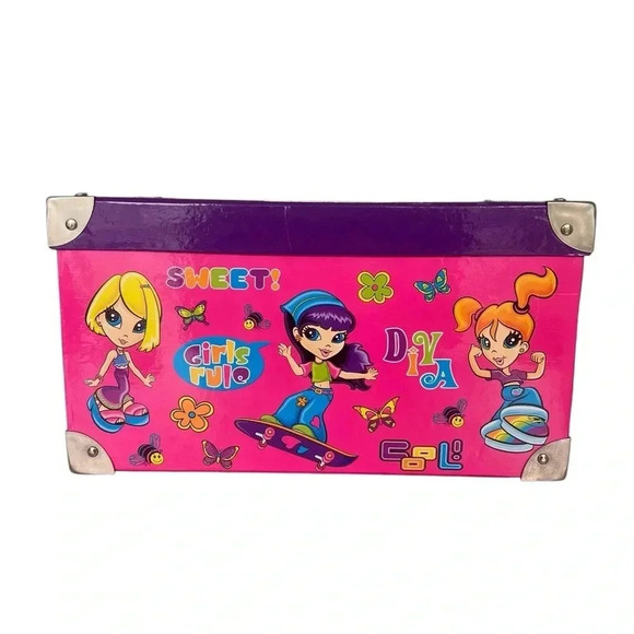 Lisa Frank Other - Vintage Lisa Frank Girls Rule Diva Storage Box Metal Handles & Corners 1990’s